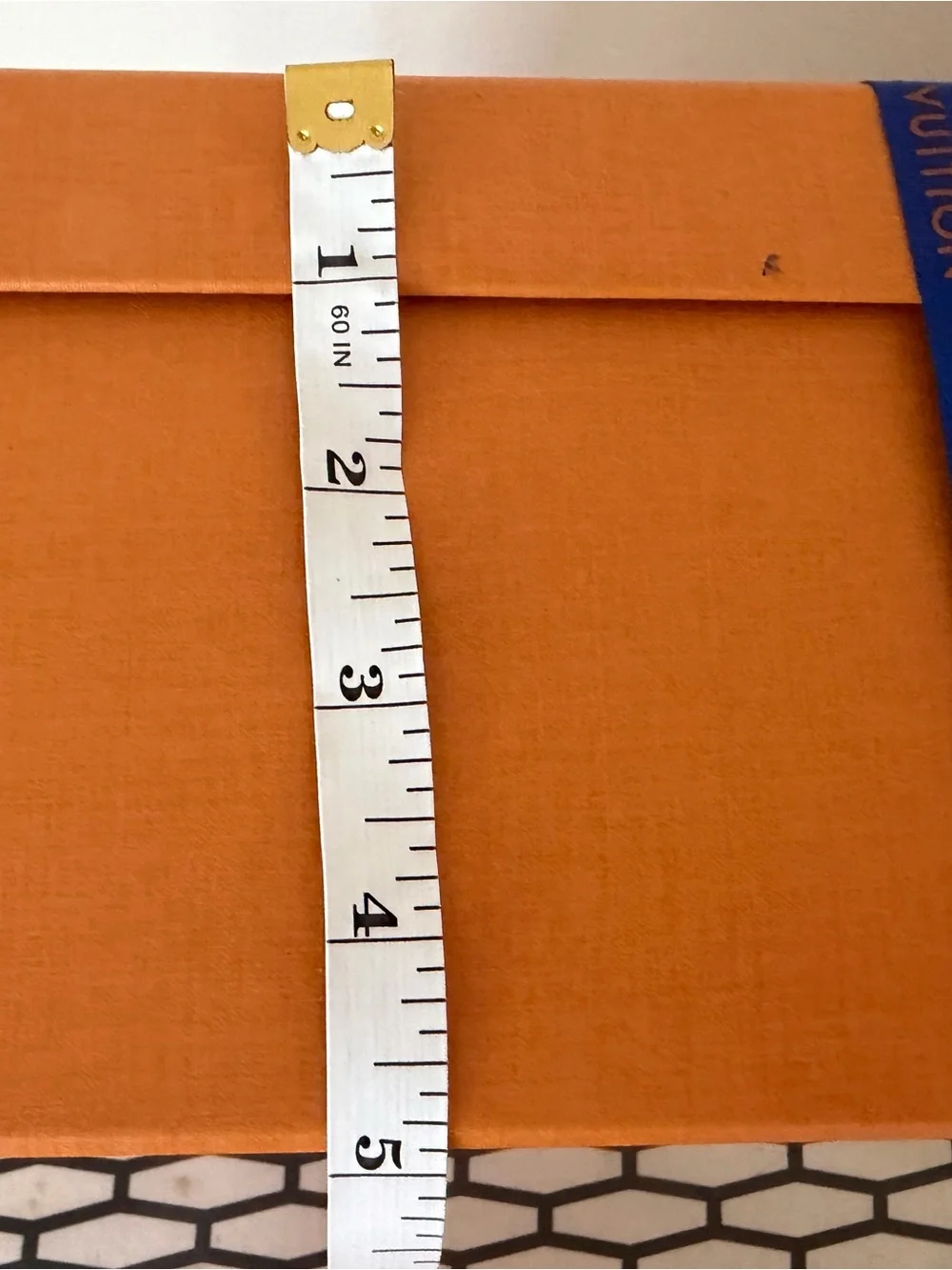 Louis Vuitton Orange Show Paper Box with Blue Ribbon, like new